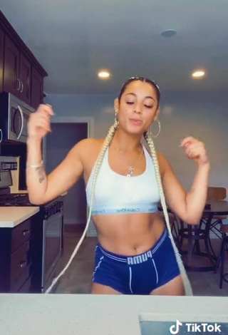 6. Sweetie DaniLeigh Shows Cleavage in White Crop Top