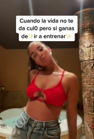 6. Hottie Laia Fidalgo Vega Shows Cleavage in Red Bikini Top