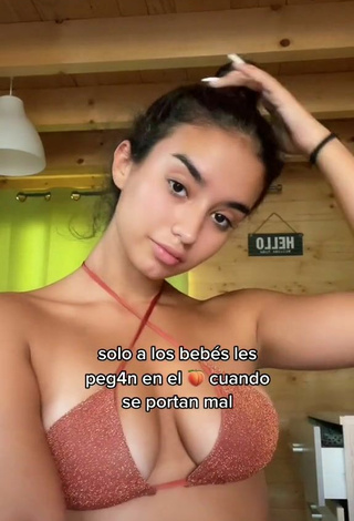 3. Beautiful Laia Fidalgo Vega Shows Cleavage in Sexy Brown Bikini Top
