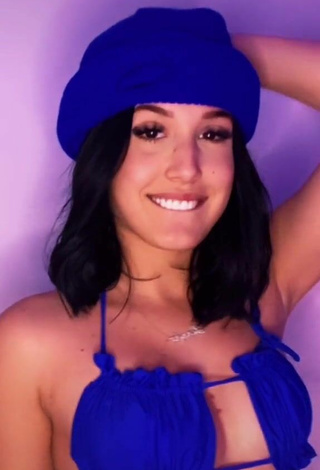 6. Cute Jennifer Garcia Shows Cleavage in Blue Bikini Top