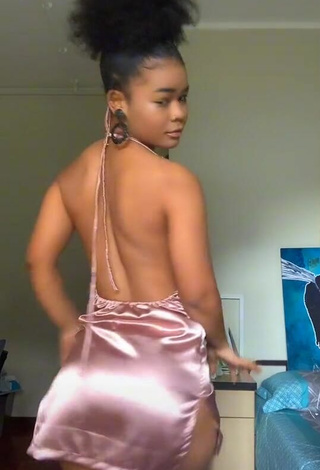 3. Hot Jessica Mashaba Shows Cleavage in Pink Dress and Bouncing Boobs Braless