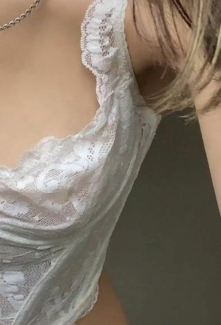 1. Alluring Julia Turati Shows Cleavage in Erotic White Crop Top