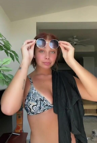 5. Sexy Megan Marie Shows Cleavage in Snake Print Bikini
