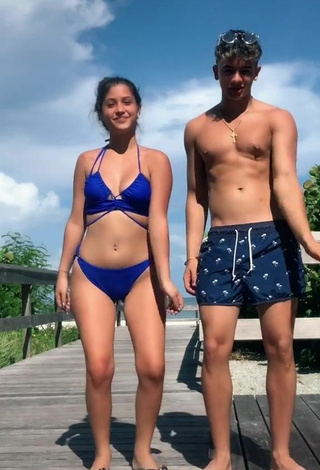 Amazing Lianet Jacinto Shows Cleavage in Hot Blue Bikini