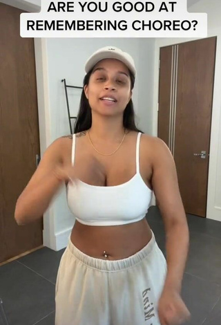 4. Hot Lilly Singh Shows Cleavage in White Crop Top