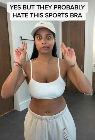 6. Sexy Lilly Singh Shows Cleavage in White Crop Top