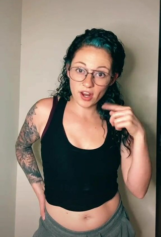 2. Sexy Tabatha Marie Shows Cleavage in Black Tank Top