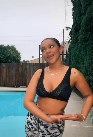 1. River Bleu Shows Cleavage in Erotic Black Crop Top and Bouncing Breasts at the Swimming Pool