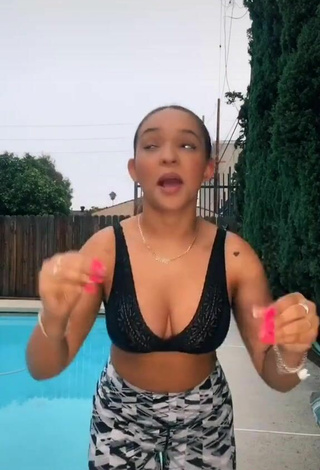 6. River Bleu Shows Cleavage in Erotic Black Crop Top and Bouncing Breasts at the Swimming Pool