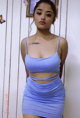 Sexy Samikshya Basnet Shows Cleavage in Blue Dress