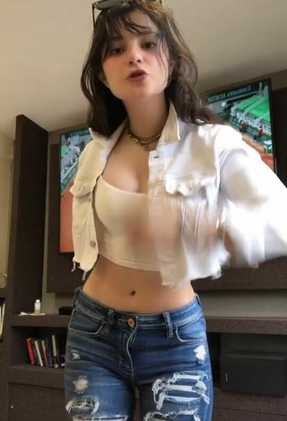 1. Sexy Sandy Shows Cleavage in White Crop Top while doing Belly Dance