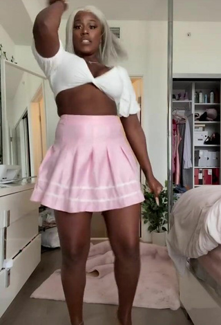 5. Really Cute Skaibeauty Shows Cleavage in White Crop Top and Bouncing Tits