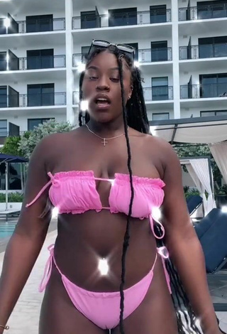 2. Skaibeauty Shows Cleavage in Inviting Pink Bikini and Bouncing Boobs