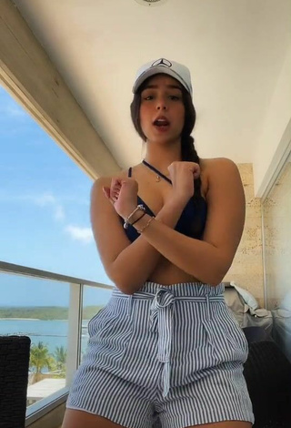 6. Sexy Angeles Hernandez Shows Cleavage in Blue Bikini Top