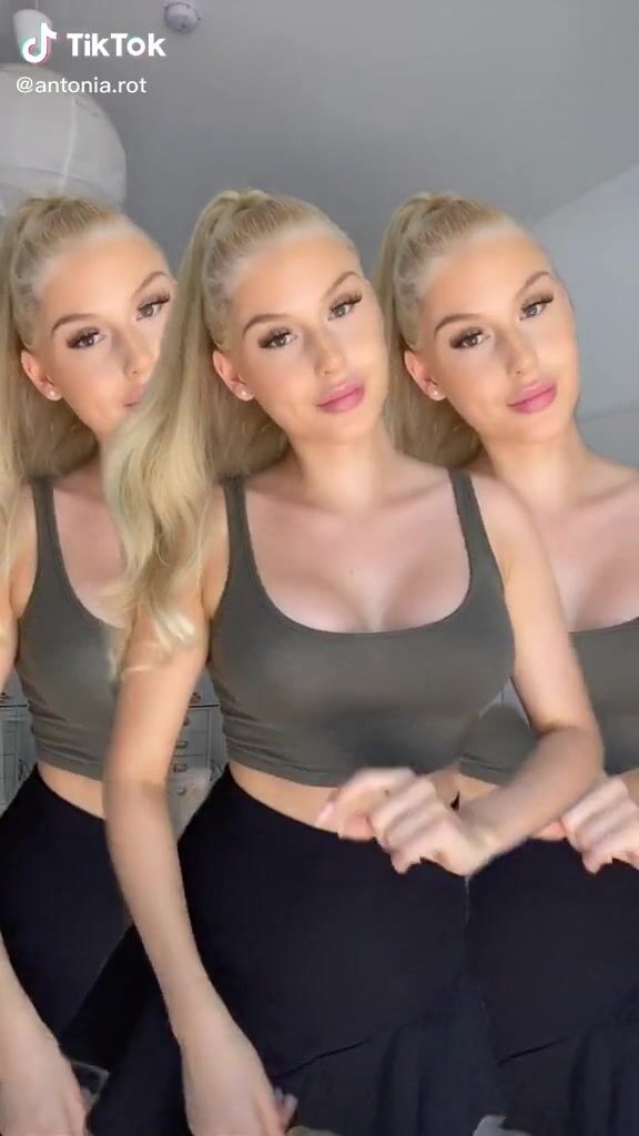 Antonia Rot shows Inviting Green Crop Top and Cleavage | sexyfilter.com