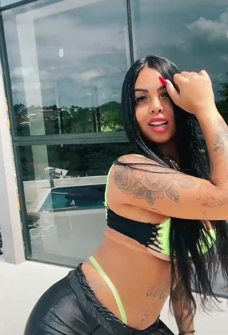 4. Hot Nathi Rodrigues Shows Cleavage in Light Green Mini Bikini and Bouncing Boobs