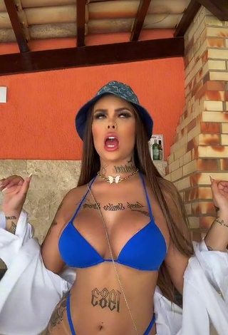 2. Erotic Nathi Rodrigues Shows Cleavage in Blue Bikini and Bouncing Breasts
