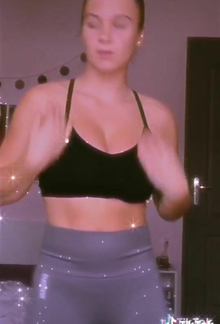 4. Hottie Doriane_lob Shows Cleavage in Black Crop Top and Bouncing Tits