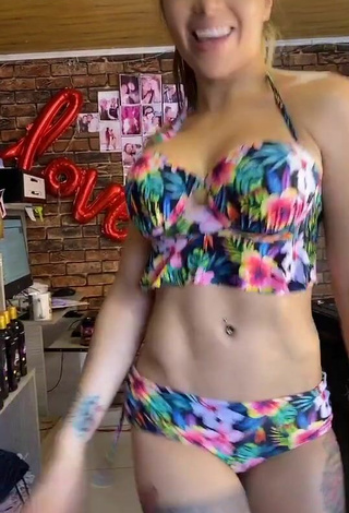 3. Sexy Daneidy Barrera Rojas Shows Cleavage in Floral Bikini