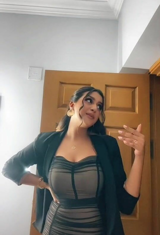 4. Sexy Haneen Magdi Shows Cleavage in Dress