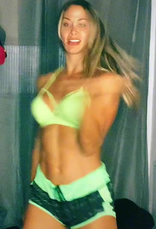 3. Sexy Ingrid Vasconcelos Shows Cleavage in Light Green Bikini Top