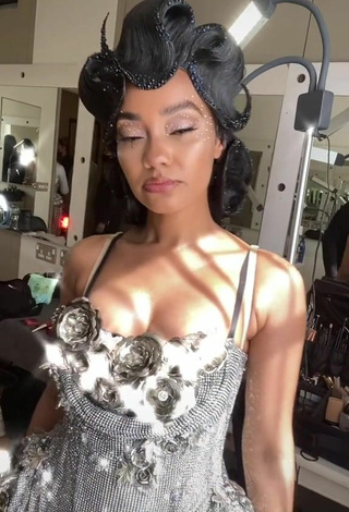 3. Sexy Leigh-Anne Pinnock Shows Cleavage in Dress