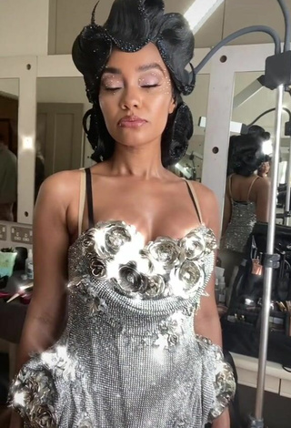 6. Sexy Leigh-Anne Pinnock Shows Cleavage in Dress