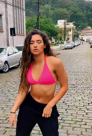 2. Sexy Letícia Pinotti Shows Cleavage in Pink Bikini Top