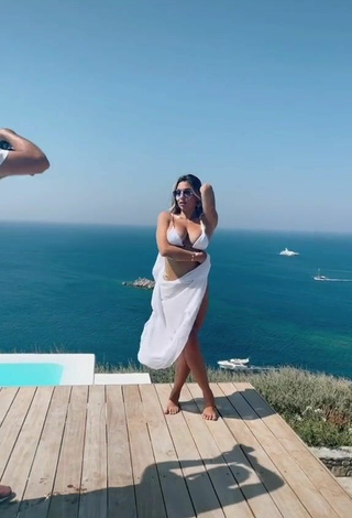 3. Hot Luciana DelMar Shows Cleavage in White Bikini in the Sea