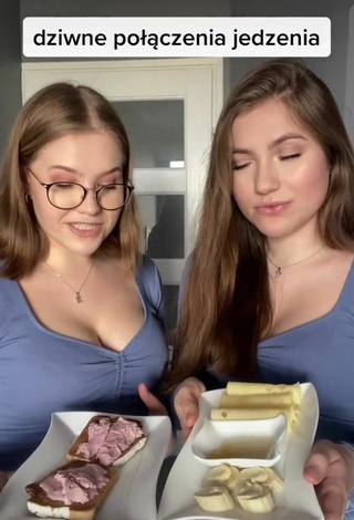 Sexy PKsisters Shows Cleavage in Blue Crop Top