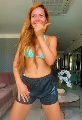 6. Sexy Sarah Poncio Shows Cleavage in Polka Dot Bikini