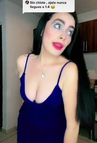 1. Sexy Sara Marti Shows Cleavage in Blue Dress