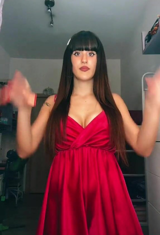 4. Breathtaking Alice Iori Shows Cleavage in Red Dress