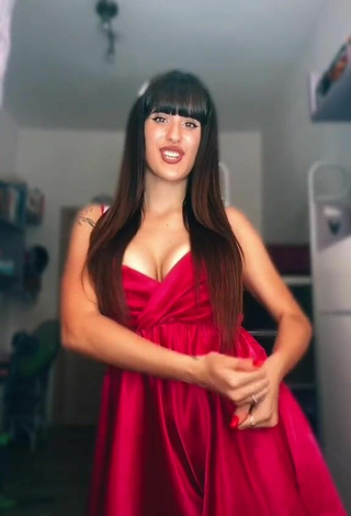 6. Fine Alice Iori Shows Cleavage in Sweet Red Dress