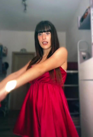 3. Pretty Alice Iori Shows Cleavage in Red Dress