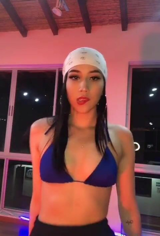 4. Sexy Val Shows Cleavage in Blue Bikini Top