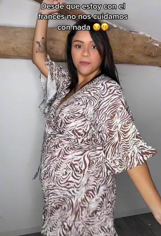 6. Sexy Adelaida Tassoni Shows Cleavage in Zebra Bodysuit