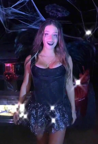 Sexy Alessia Traverso Ciuffardi Shows Cleavage in Black Dress