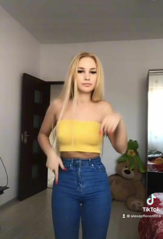 5. Sexy Alexa in Yellow Tube Top while doing Belly Dance
