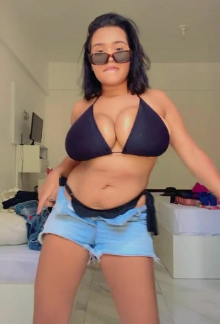 3. Sexy Allana Vasconcelos in Blue Mini Bikini and Bouncing Breasts