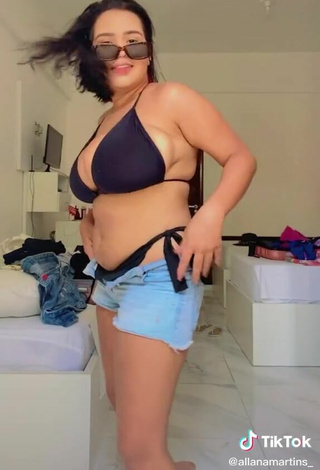 5. Sexy Allana Vasconcelos in Blue Mini Bikini and Bouncing Breasts