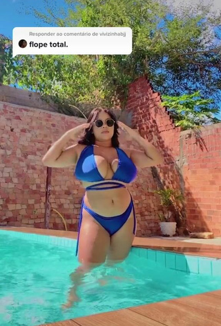 2. Amazing Allana Vasconcelos Shows Cleavage in Hot Blue Bikini and Bouncing Breasts