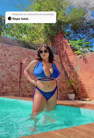 3. Amazing Allana Vasconcelos Shows Cleavage in Hot Blue Bikini and Bouncing Breasts