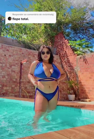4. Amazing Allana Vasconcelos Shows Cleavage in Hot Blue Bikini and Bouncing Breasts