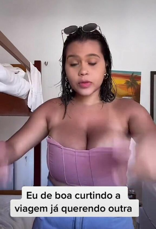 2. Beautiful Allana Vasconcelos in Sexy Pink Tube Top and Bouncing Boobs