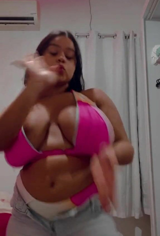Beautiful Allana Vasconcelos Shows Cleavage in Sexy Bikini and Bouncing Boobs