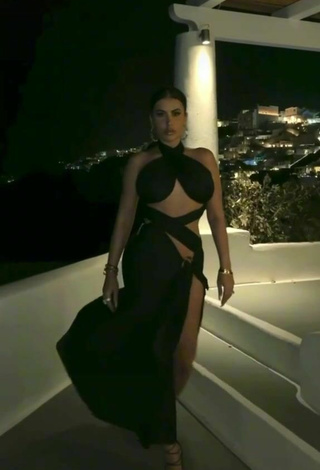 2. Sexy Amra Olevic in Black Dress