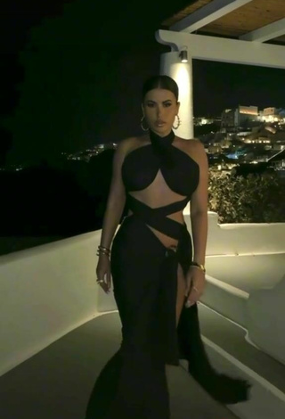4. Sexy Amra Olevic in Black Dress