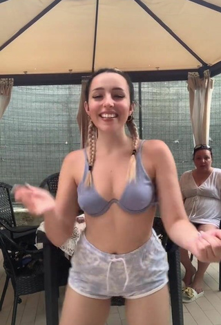 3. Beautiful Beatrice Cossu Shows Cleavage in Sexy Blue Bikini Top and Bouncing Tits