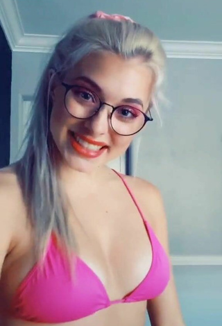 Sexy Bella Martinez Shows Cleavage in Pink Bikini Top